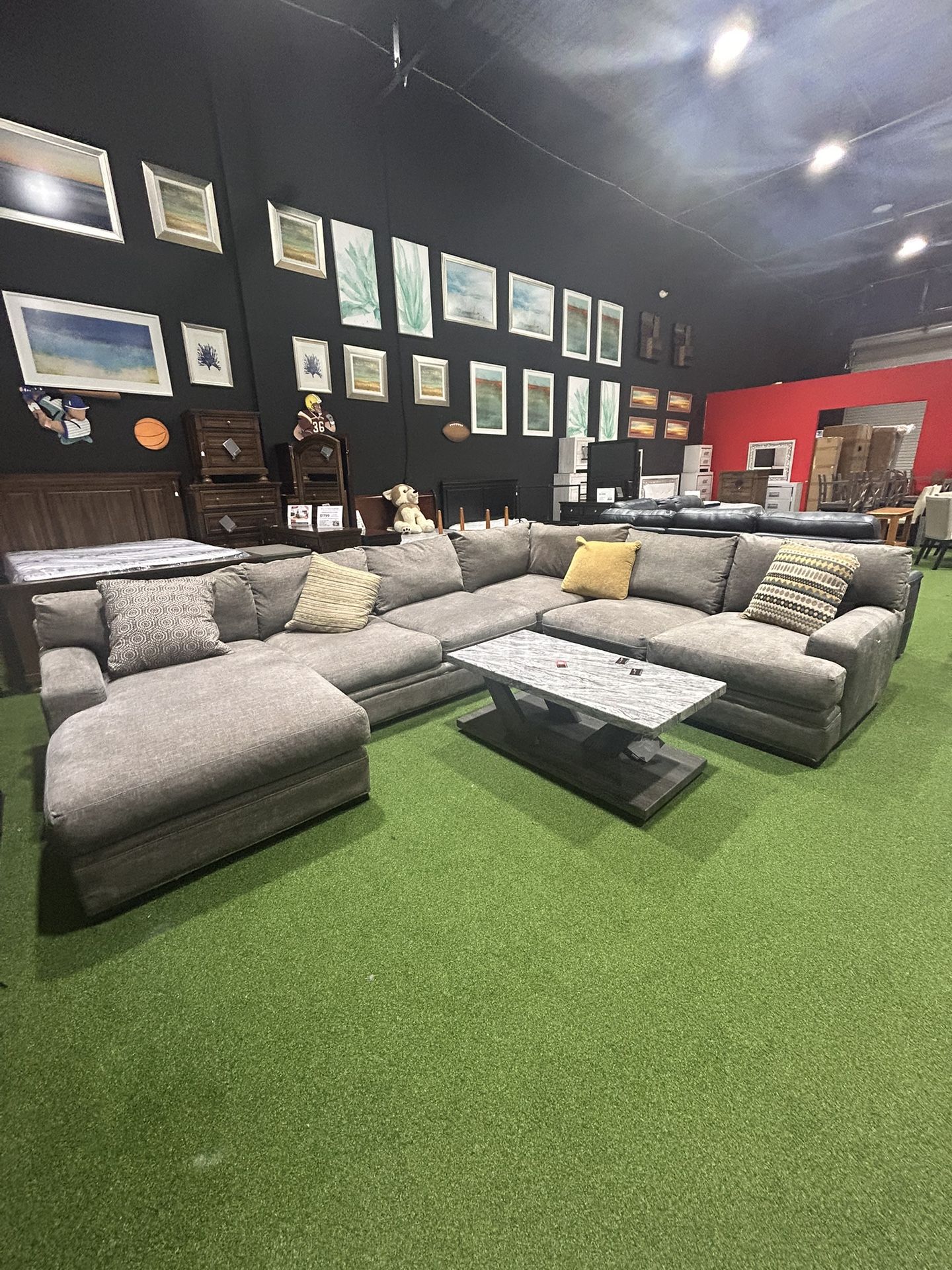 Grey Large Sofa Couch