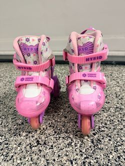HYKID Girls Roller Skates for Todllers Ages 3-5 5-8 with Light Up Wheels