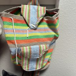 Artesanias Conde Colorful Bag Mexican Backpack
