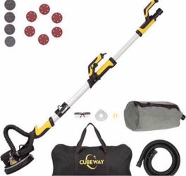 CUBEWAY Drywall Sander with Vacuum Attachment, Innovative Fixture for Ceiling Sander, Electric Drywa