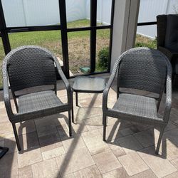 Rattan Wicker Patio Chairs With Table
