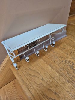 Coat Rack With Shelf  H 9"1/2, W 18", D 7"1/4