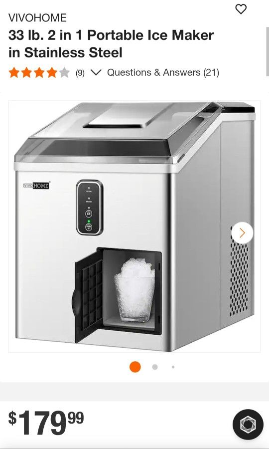 Vivo Home Ice Cube Maker & Dispensing Shaver