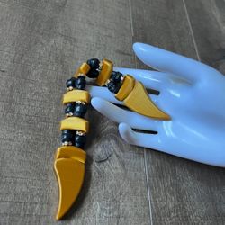 Gold and Black Skulls Chotki – Handmade 3D Printed Plastic Beads – 21 cm – 29 g