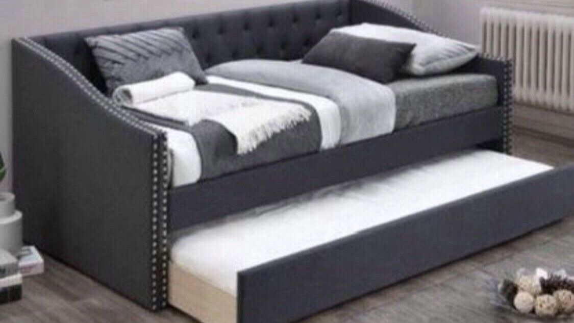 New In Boxes Gray Twin Sized Pull Out Day Bed *Mattresses Sold Separately Starting At $99/ea*