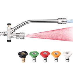 Selkie Foam Cannon Dual Connector Accessory,Pressure Washer Double Tip Attachment for Foam Blaster with with 5 Power Washer Sprayer Nozzles, 1/4" Quic
