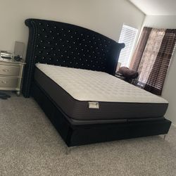 New In Box King Bed Frame With Mattress (Read Description Below)