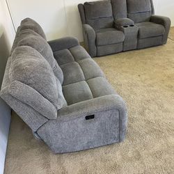 Gray Power Recliner Couch And Loveseat *Free Delivery*