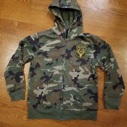 Polo Ralph Lauren Boys Kids Camouflage Camo Hoodie Full Zip Jacket, Sz L (14-16)
