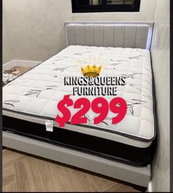 Queen size bed frame with mattress included