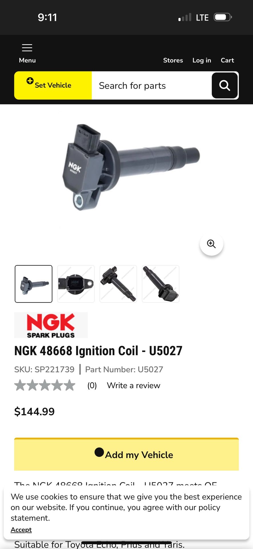Ignition coil 48668U5027