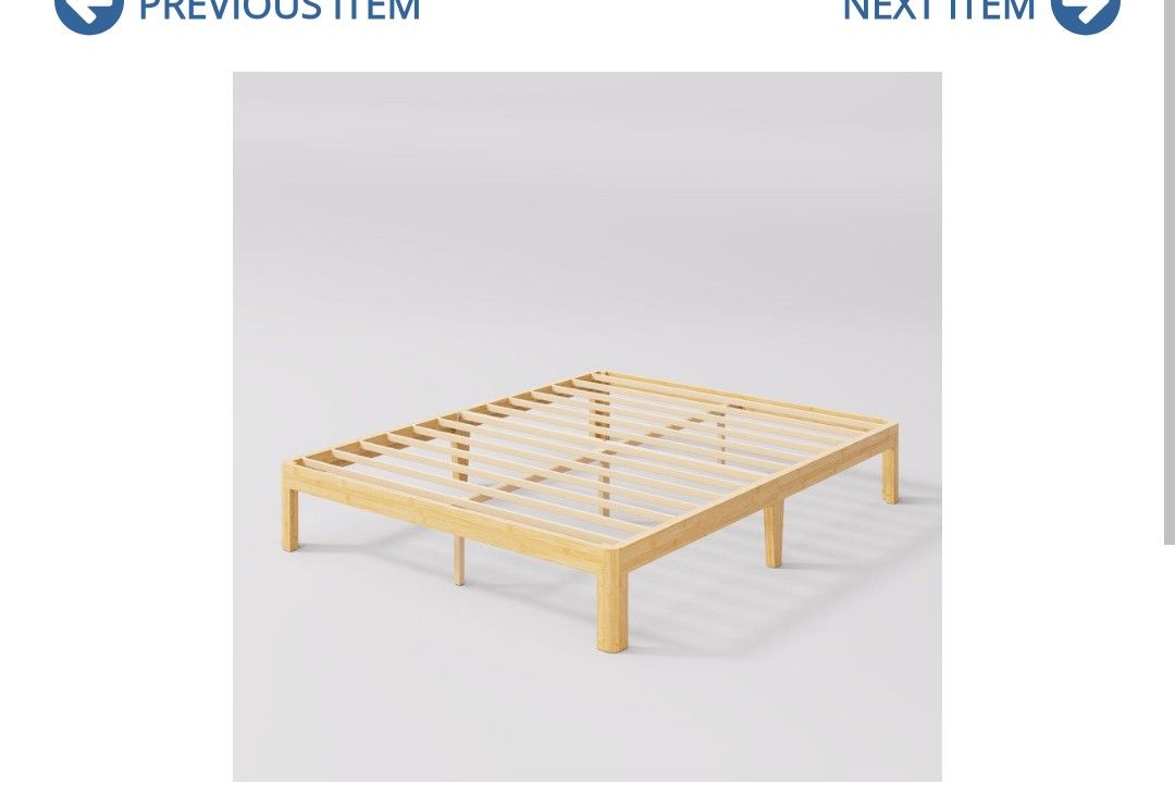 Lot # UF4032: Bed Frames Ebern Designs 12 High Solid Wood Platform Bed Easy Assembly No Squeak Size Queen