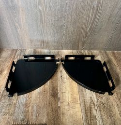 Pair of Black Corner Shelves 9.5”