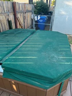 Hot Tub with Green Cover