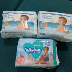 pampers M swim x1 and hello bello L x2