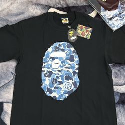 🦍 BAPE Black Blue Camo Ape Head Tee