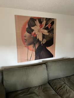 9 Square Wooden Geisha Painting