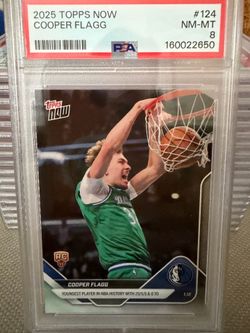 2025 Topps Now Cooper Flagg rookie (RC) card #124 in a PSA NM-MT 8!