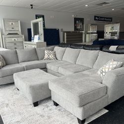 U Shape Light Gray Sectional Available In 4 Colors. Same Day Delivery & Set Up