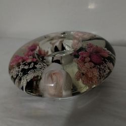 FLORAL ACRYLIC TEA LIGHT HOLDER 4" - AB98