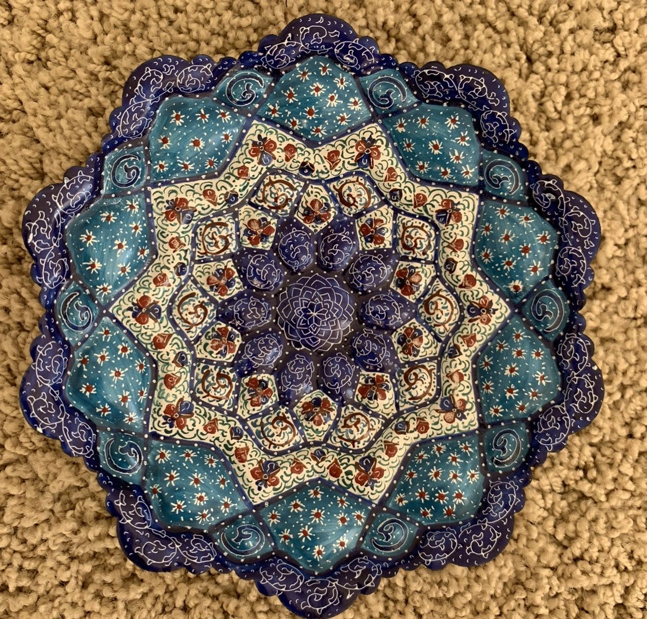 Hand Painted Enamel On Copper Mina Kari