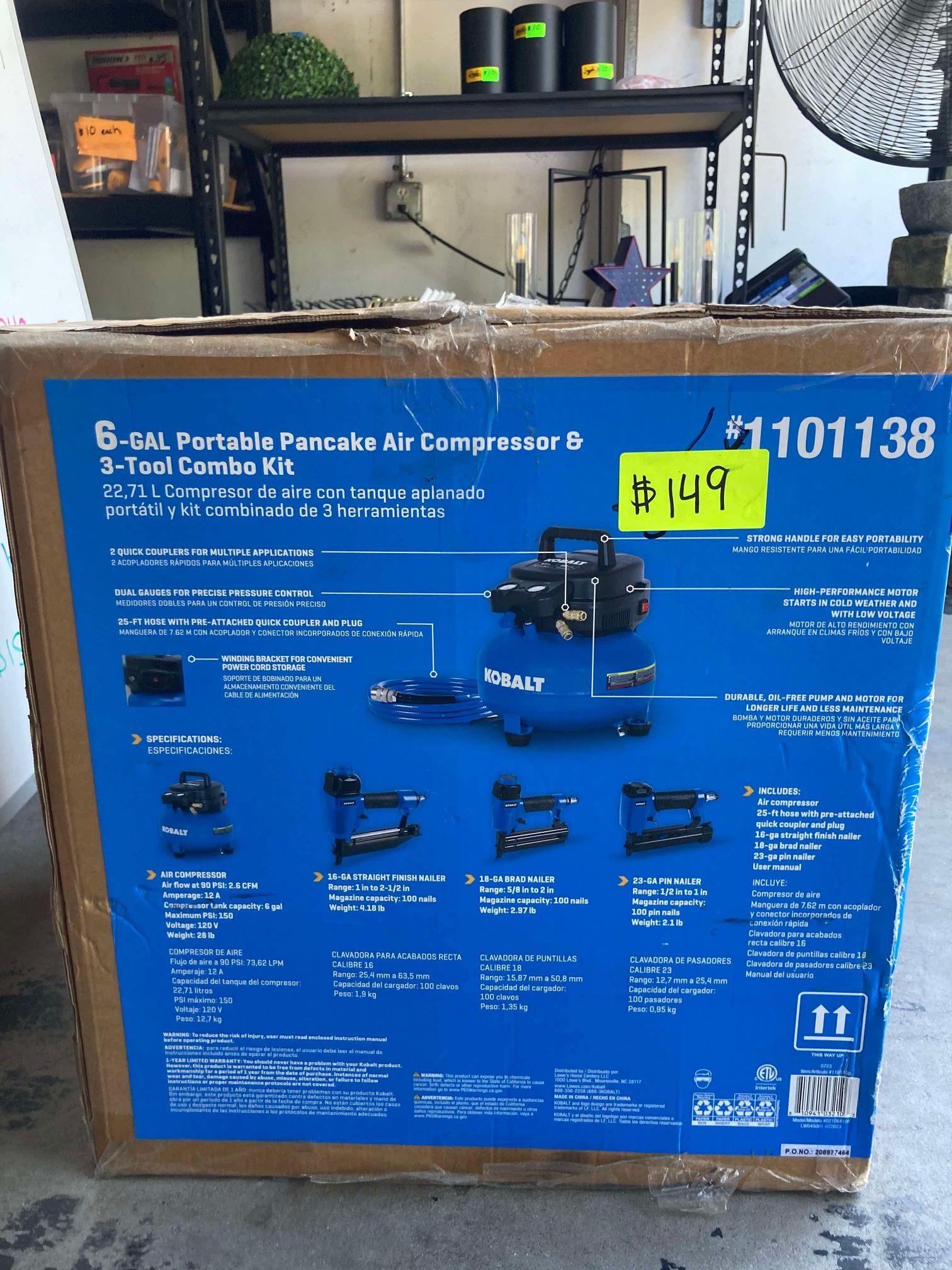 6 Gallon Air Compressor And Tool Combo Kit