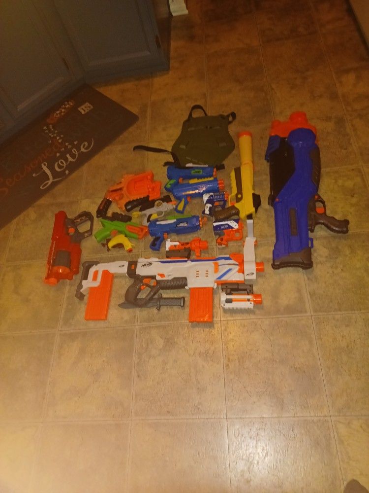 NERF GUN Collection With Armor And Knife 