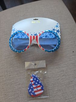 New 4th of july sunglasses and earrings hemet