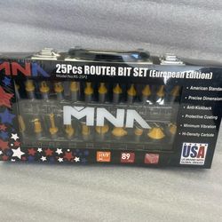 25 Pieces 1/2” Router Bit Set with Aluminum Case