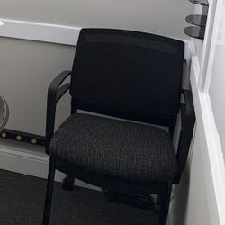 Black chairs with wheels 