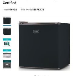 Black And Decker Mini Fridge 75$