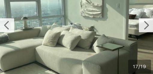 CB2 IKEA RH WEST ELM couch white cream Boucle fabric