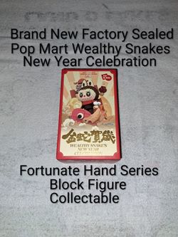Brand New Factory Sealed Collectable Pop Mart Wealthy Snake's New year Celebration Fortunate Hand Series Block Figure