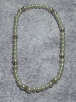 Two Different Necklaces Pearls And Flowers