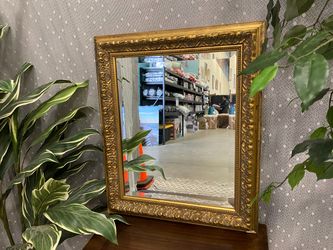 Vintage Golden Toned Decorative Framed Mirror