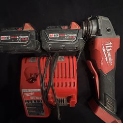 Milwaukee Fuel Grinder , with 2 , 5.0 batteries and charger