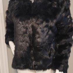 Juniors Mossimo Black Faux Fur Hook Latch Cropped Light Coat NOS (Pick Size)