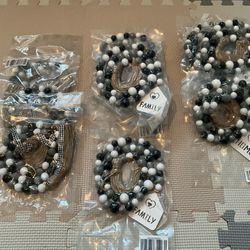 Farmhouse Decor Country Beads In Gray, Black And  White
