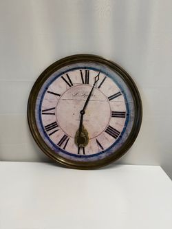Vintage-style B. Rossiter Regency 18" Round Wall Clock with Roman Numerals