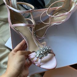 Pink Heels With Gems 
