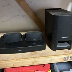 Bose Tv Solo Sound Plus  Acoustimass Module Bose Subwoofer With 2  Speakers   MISSING WIRES