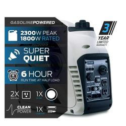Pulsar 2,300W ( PG2300iS) Portable Gas-Powered Inverter Generator with USB Outlet & Parallel Capability