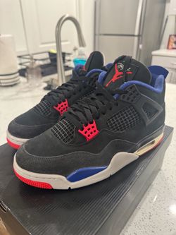 Air Jordan 4 Retro Black Red Blue Sneakers