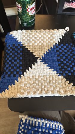 Custom made Large Handmade Multicolor Trivet – Woven Kitchen Decor