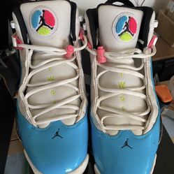 Jordan 6 Rings (Blue Fury Cyber Pink) Size 13”
