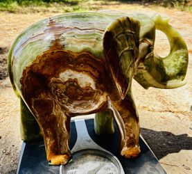Chinese Hand Carved 43 Pound Jade Elephant