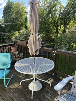Patio table with umbrella