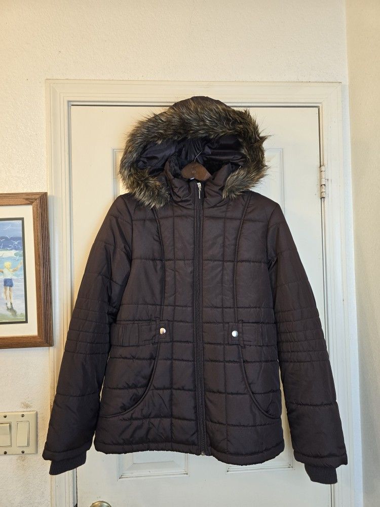 Faded Glory Brown Winter Jacket Womens M (8-10)