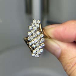 14K Yellow Golf Diamond Ring