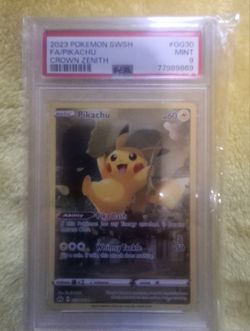 2023 POKEMON SWORD & SHIELD CROWN ZENITH #GG30 FULL ART/PIKACHU PSA 9
